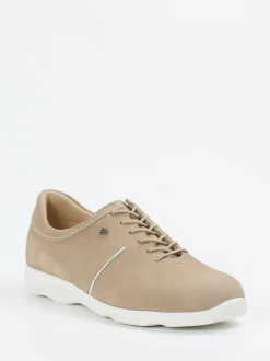 Finn Comfort – Komfort-Schnürschuh aus Nubukleder Beige