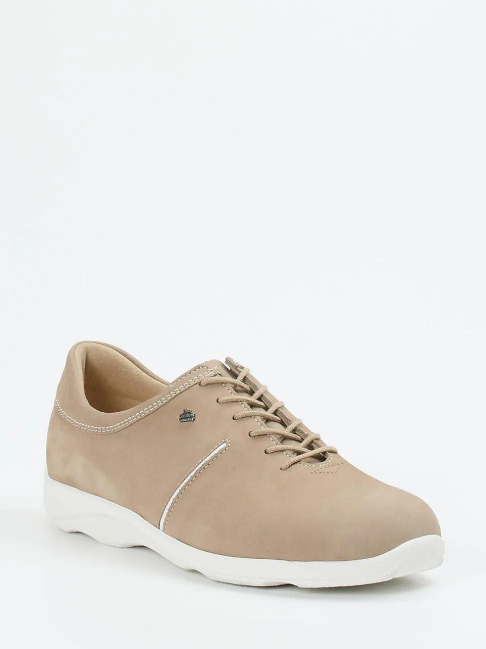 Finn Comfort – Komfort-Schnürschuh aus Nubukleder Beige