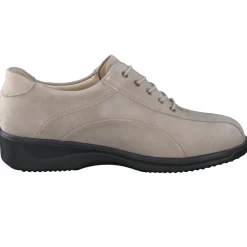 Finn Comfort – Komfort-Schnürschuhe aus Nubukleder Beigegrau