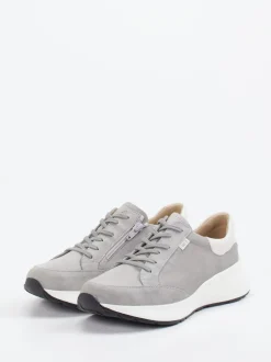Finn Comfort – Komfort-Sneaker aus Veloursleder hellgrau