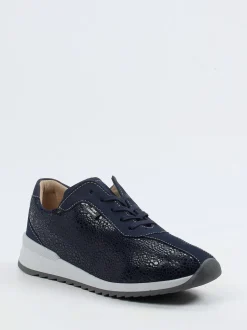 Finn Comfort – Komfort-Sneaker aus Nubukleder Dunkelblau