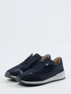 Finn Comfort – Komfort-Sneaker aus Nubukleder Dunkelblau