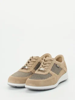 Finn Comfort – Komfort-Sneaker aus Veloursleder beige