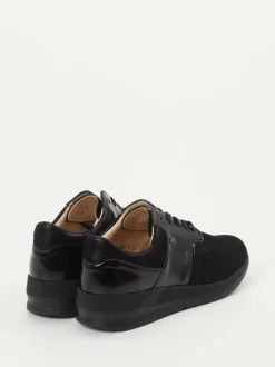 Finn Comfort – Komfort-Sneaker aus Stretch und Leder schwarz