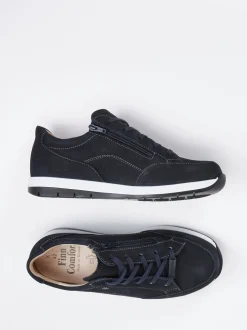 Finn Comfort – Komfort-Sneaker aus Nubukleder Dunkelblau