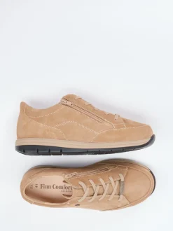 Finn Comfort – Komfort-Sneaker aus Veloursleder beige