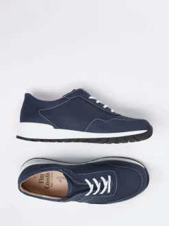 Finn Comfort – Komfort-Sneaker aus Nubukleder Dunkelblau