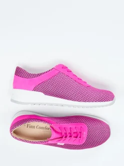 Finn Comfort – Komfort-Sneaker aus Mesh und Nubukleder Pink