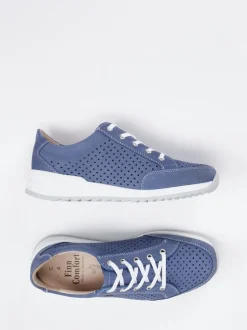 Finn Comfort – Komfort-Sneaker aus Nubukleder jeansblau