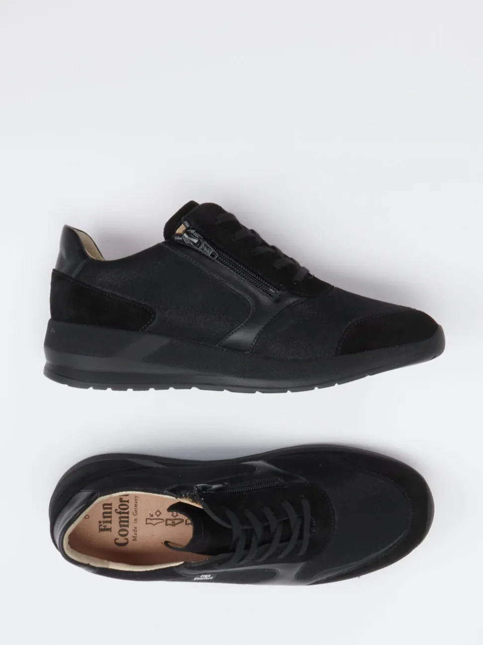 Finn Comfort – Komfort-Sneaker aus Leder schwarz