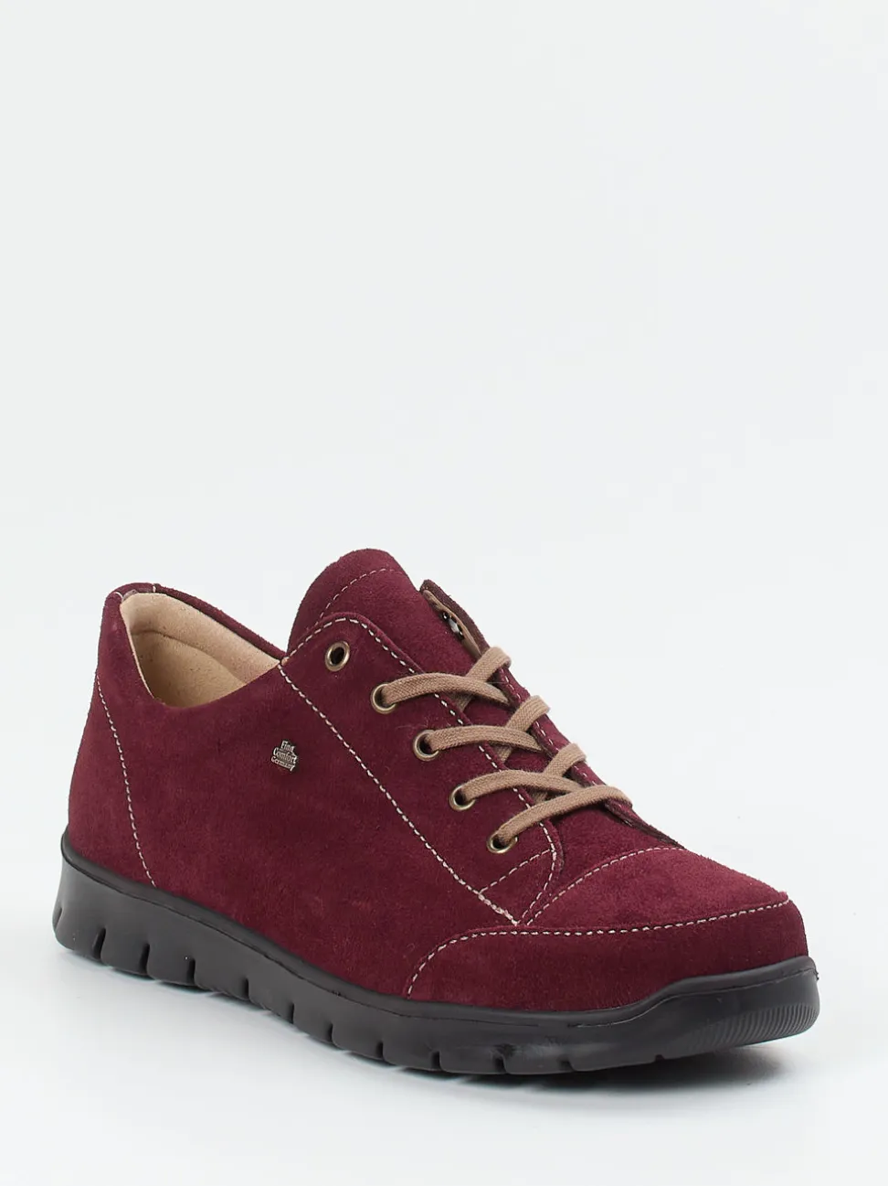 Finn Comfort – Komfort-Sneaker aus Veloursleder bordeaux
