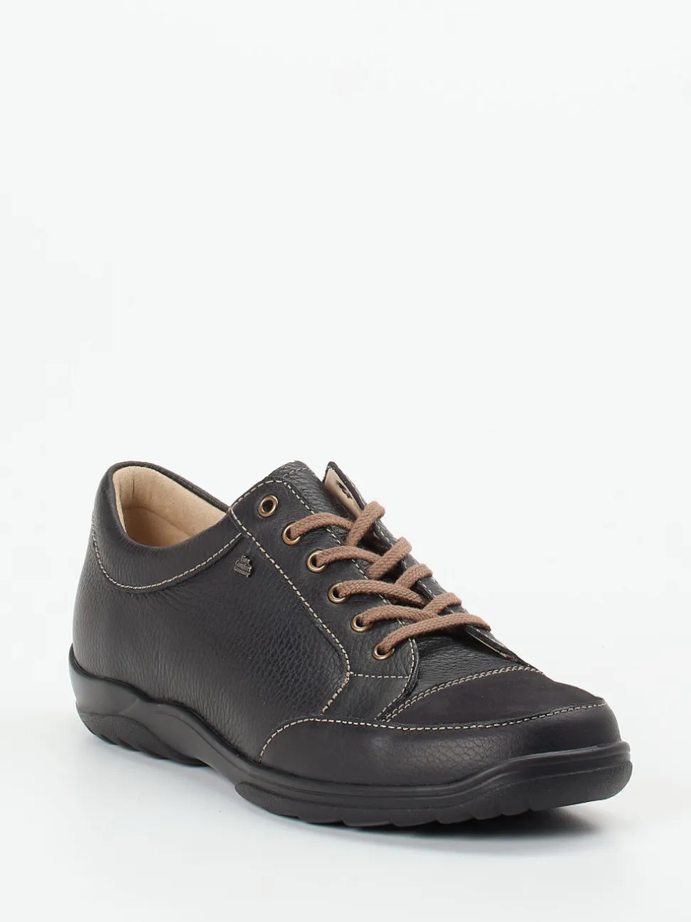 Finn Comfort – Komfort-Sneaker aus Kalbleder Dunkelbraun