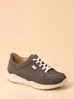 Finn Comfort – Komfort-Sneaker aus Nubukleder anthrazit