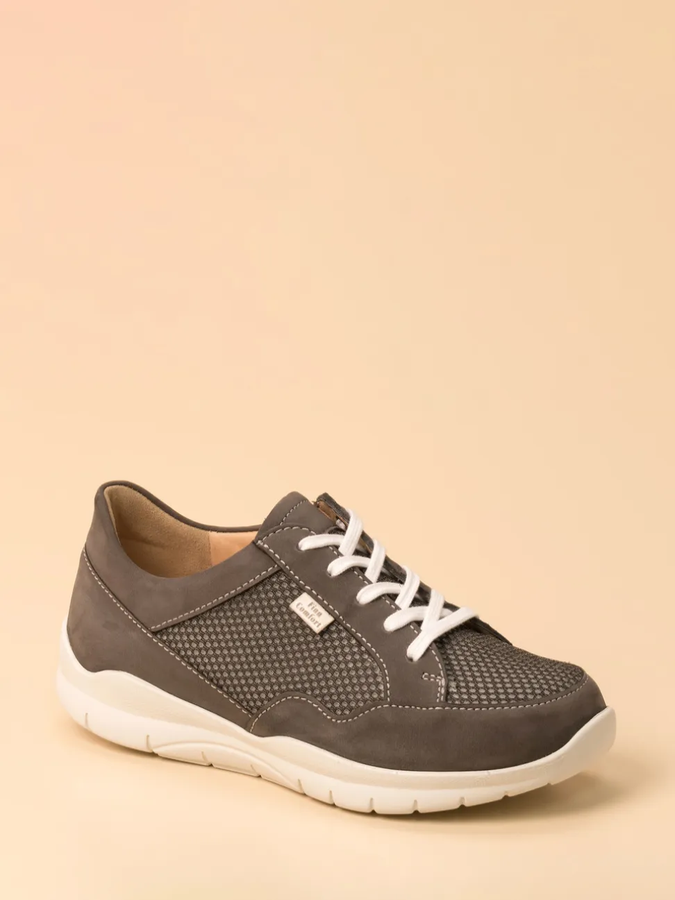 Finn Comfort – Komfort-Sneaker aus Nubukleder anthrazit