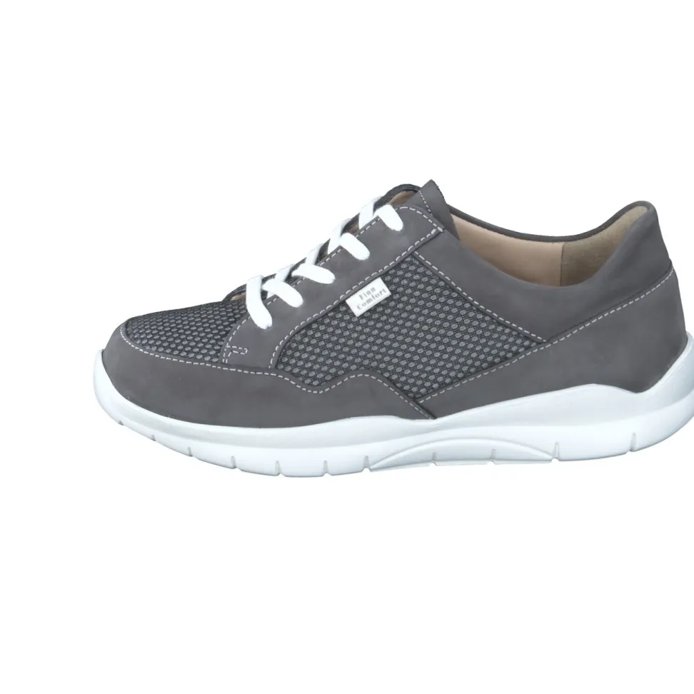 Finn Comfort – Komfort-Sneaker aus Nubukleder anthrazit