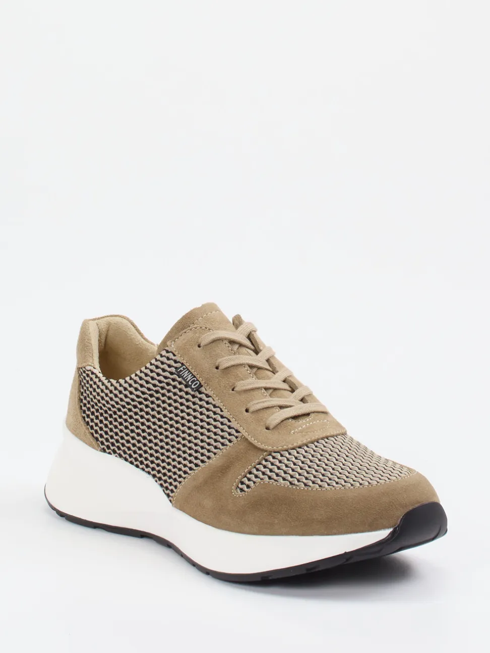 Finn Comfort – Komfort-Sneaker aus Veloursleder beige