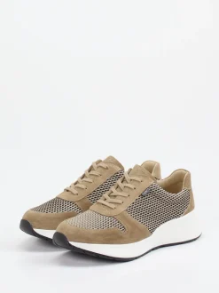 Finn Comfort – Komfort-Sneaker aus Veloursleder beige