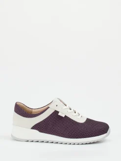 Finn Comfort – Komfort-Sneaker aus Mesh und Nubukleder pflaume