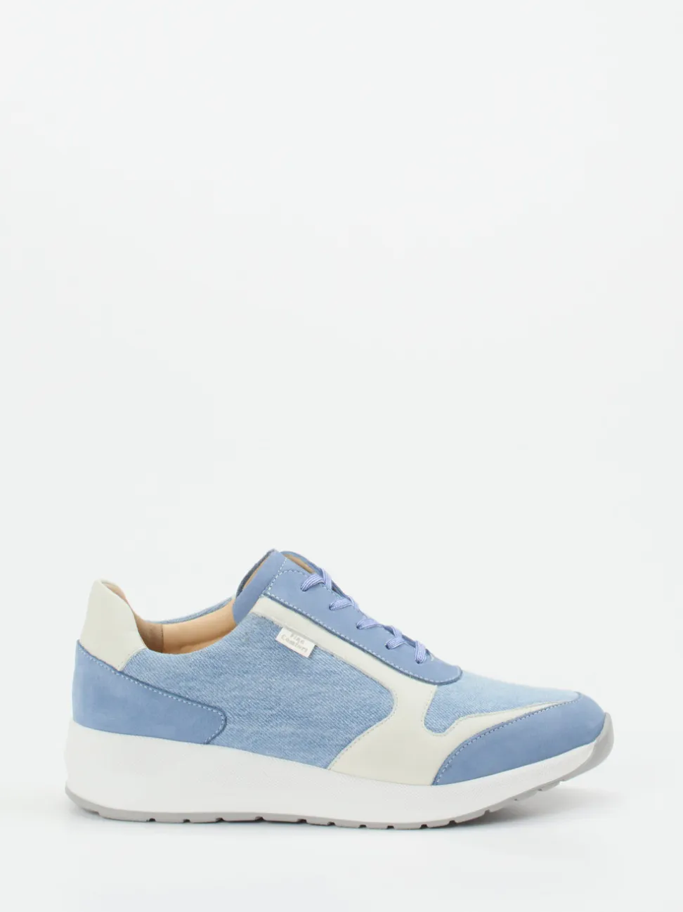 Finn Comfort – Komfort-Sneaker aus Textil und Veloursleder hellblau
