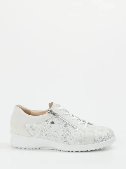 Finn Comfort – Komfort-Sneaker aus geprägtem Leder Offwhite