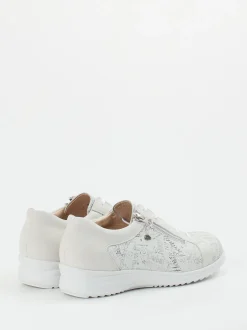 Finn Comfort – Komfort-Sneaker aus geprägtem Leder Offwhite