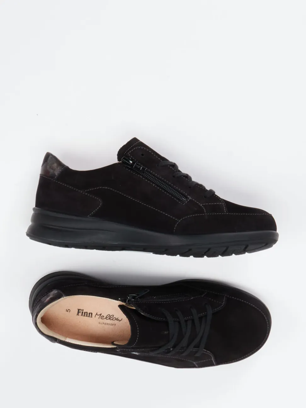 Finn Comfort – Komfort-Sneaker aus Nubukleder Schwarz