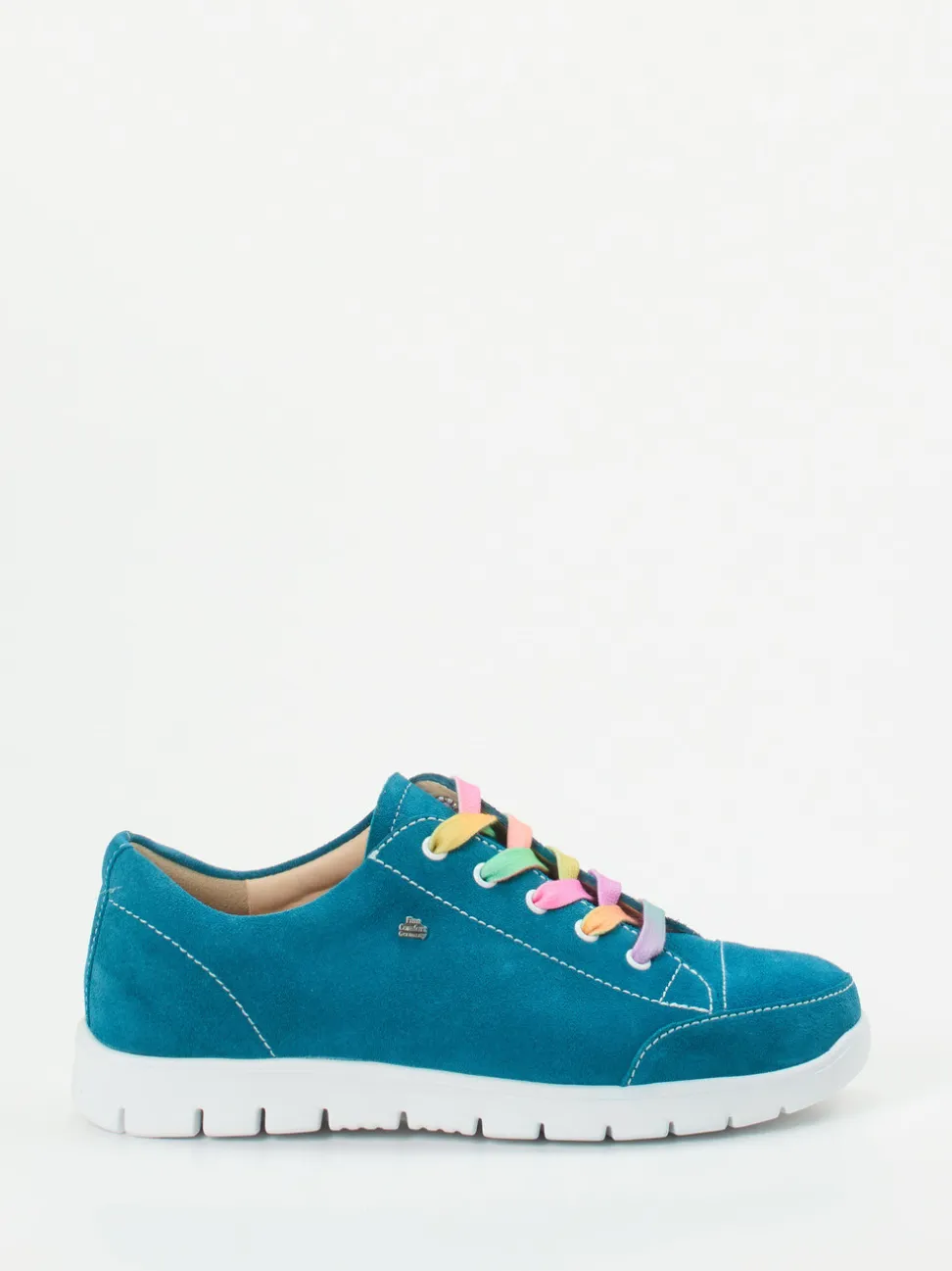 Finn Comfort – Komfort-Sneaker aus Veloursleder petrolblau