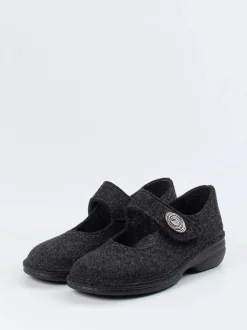 Finn Comfort – Mary-Jane-Hausschuh aus Wollfilz anthrazit