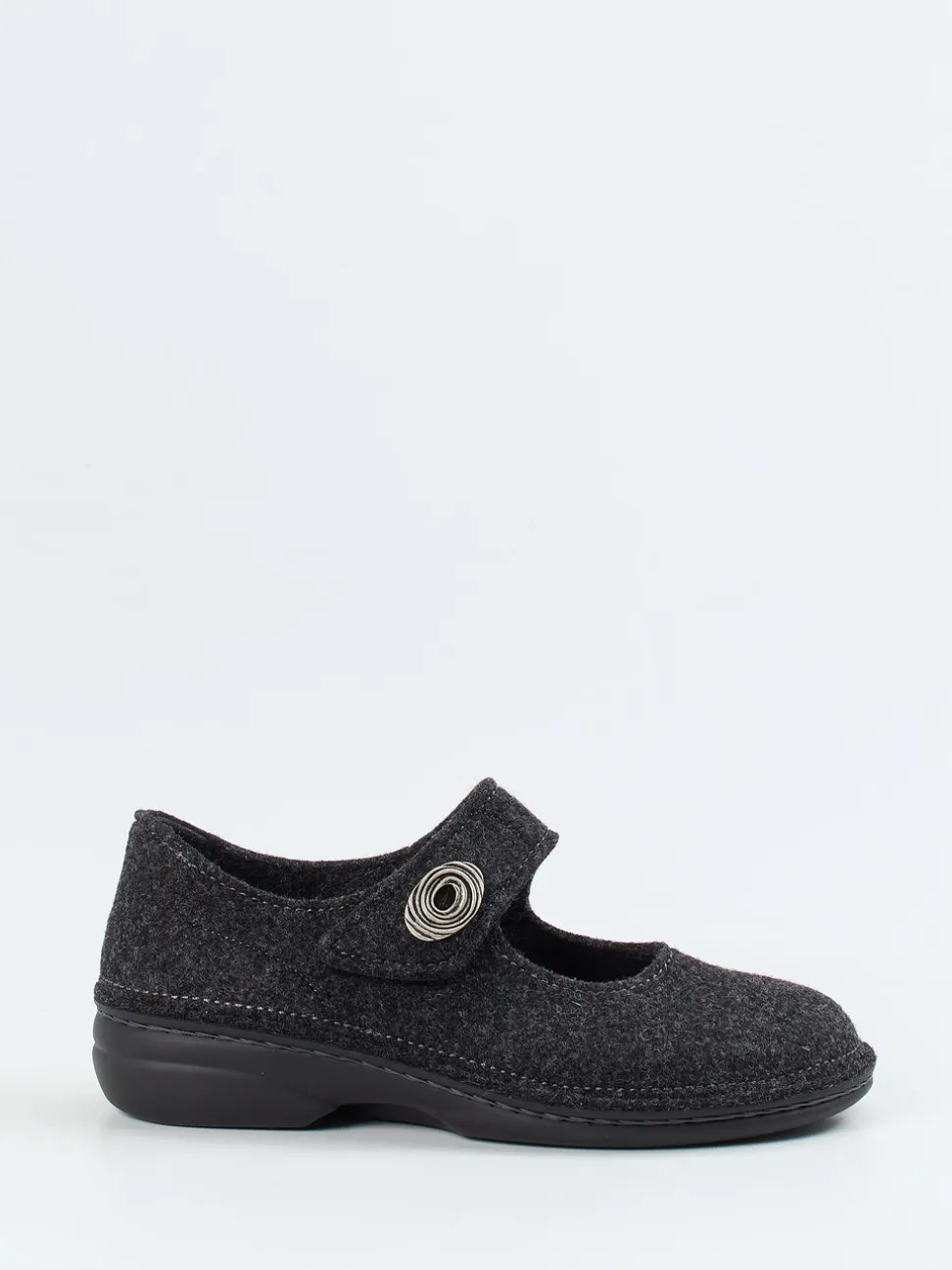 Finn Comfort – Mary-Jane-Hausschuh aus Wollfilz anthrazit