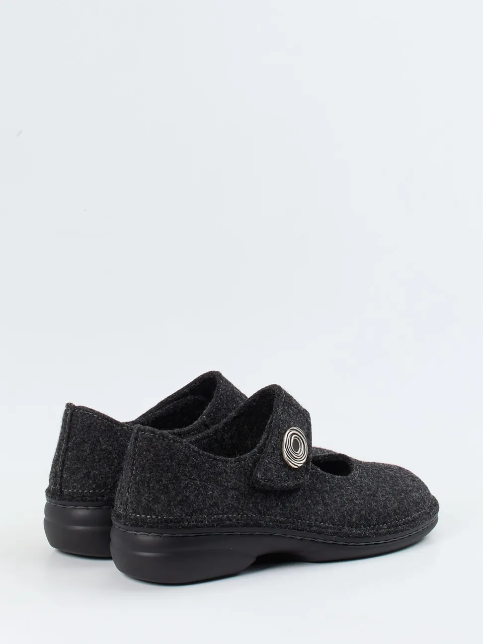 Finn Comfort – Mary-Jane-Hausschuh aus Wollfilz anthrazit