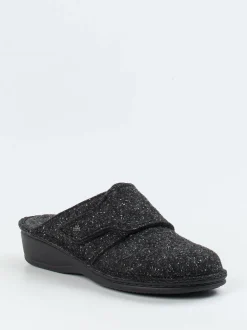 Finn Comfort – Pantoffeln aus Wollfilz in Anthrazit