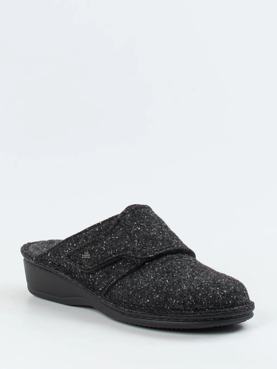 Finn Comfort – Pantoffeln aus Wollfilz in Anthrazit