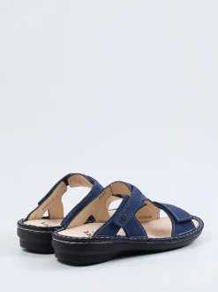 Finn Comfort – Pantolette aus Nubukleder in Blau