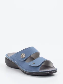 Finn Comfort – Pantolette aus veganem Mikrofaser-Material jeansblau
