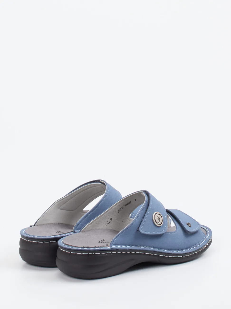 Finn Comfort – Pantolette aus veganem Mikrofaser-Material jeansblau