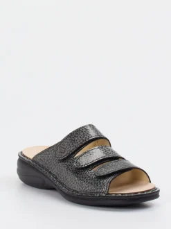 Finn Comfort – Pantolette aus Lackleder anthrazitgrau