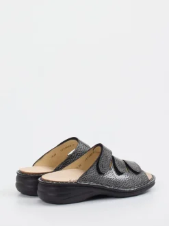 Finn Comfort – Pantolette aus Lackleder anthrazitgrau