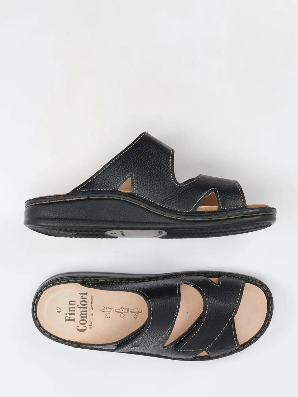 Finn Comfort – Pantolette aus Kalbleder schwarz