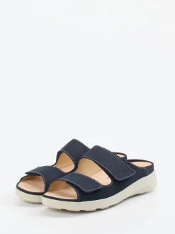 Finn Comfort – Pantolette aus Nubukleder Dunkelblau