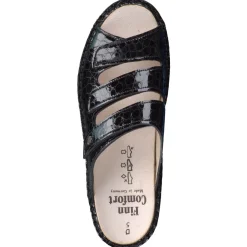 Finn Comfort – Pantolette aus Reptilleder schwarz