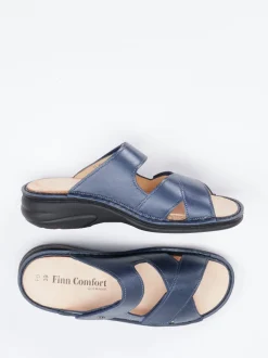 Finn Comfort – Pantolette aus Metallicleder grau