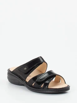 Finn Comfort – Pantolette aus Lackleder schwarz