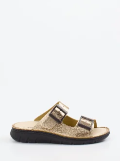 Finn Comfort – Pantolette aus Metallicleder goldfarben