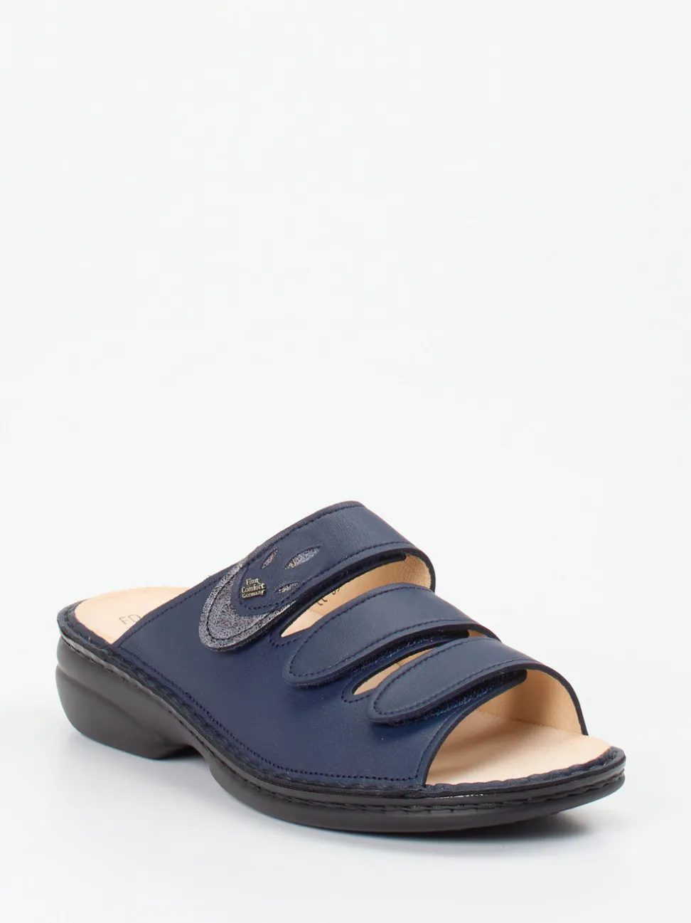 Finn Comfort – Pantolette aus Kalbleder Dunkelblau