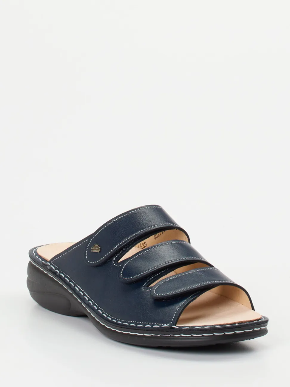Finn Comfort – Pantolette aus Kalbleder Dunkelblau