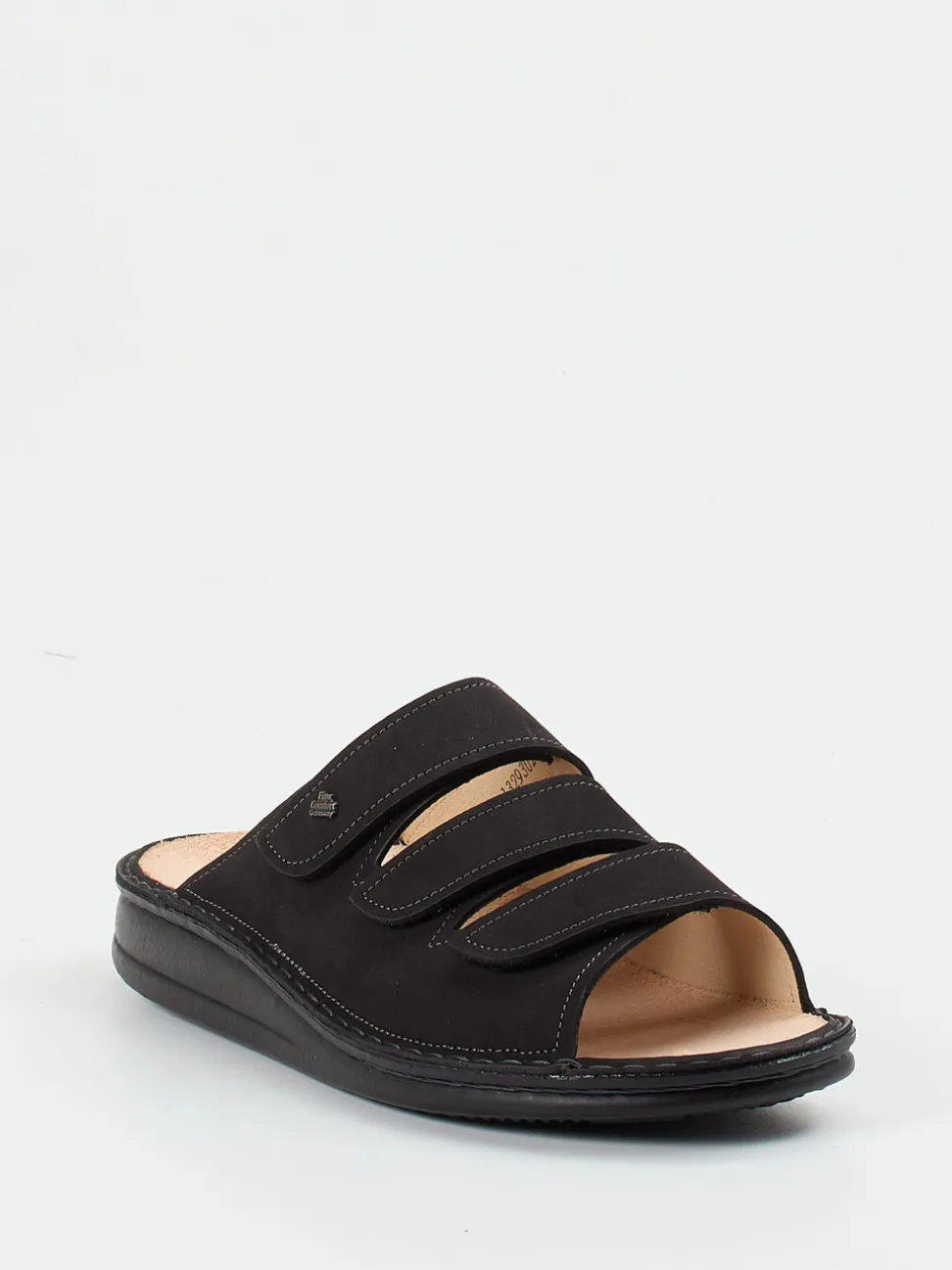 Finn Comfort – Pantolette aus Nubukleder schwarz