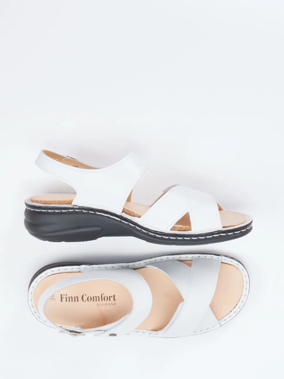 Finn Comfort – Sandale aus Kalbleder weiß