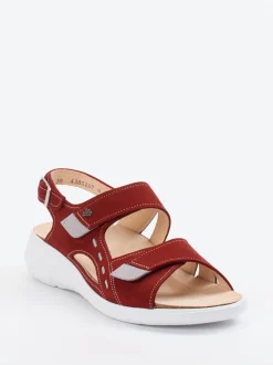 Finn Comfort – Sandalen aus Nubukleder dunkelrot