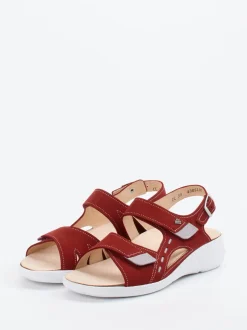 Finn Comfort – Sandalen aus Nubukleder dunkelrot