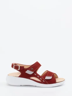 Finn Comfort – Sandalen aus Nubukleder dunkelrot